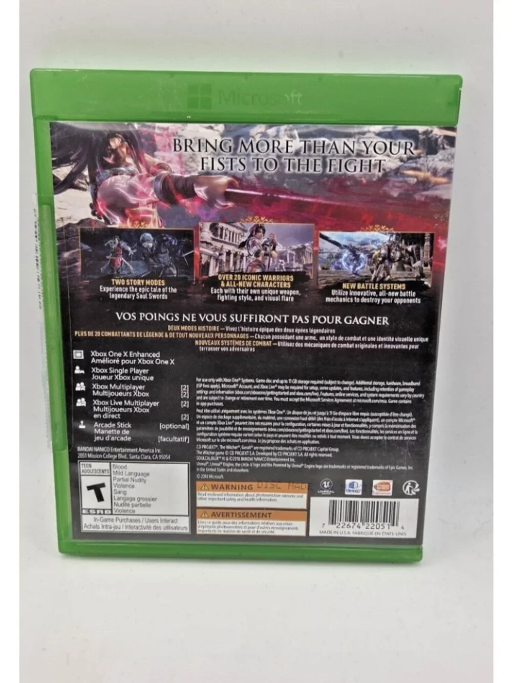 Soul Calibur VI Xbox One Game Complete Case No Manual Tested Working